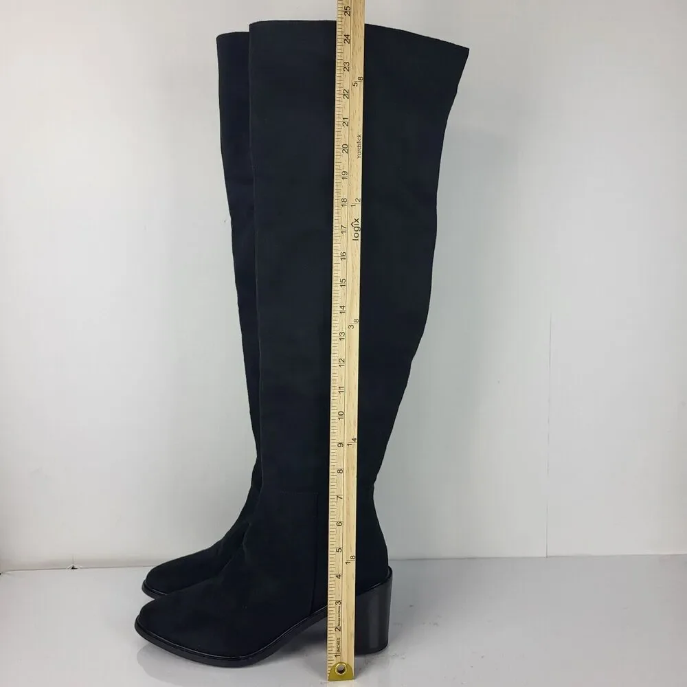 Seychelles Paradise City Leather Over the Knee Boots Black Size 6